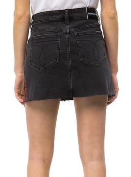 Falda Calvin Klein Jeans Denim Negro Mujer