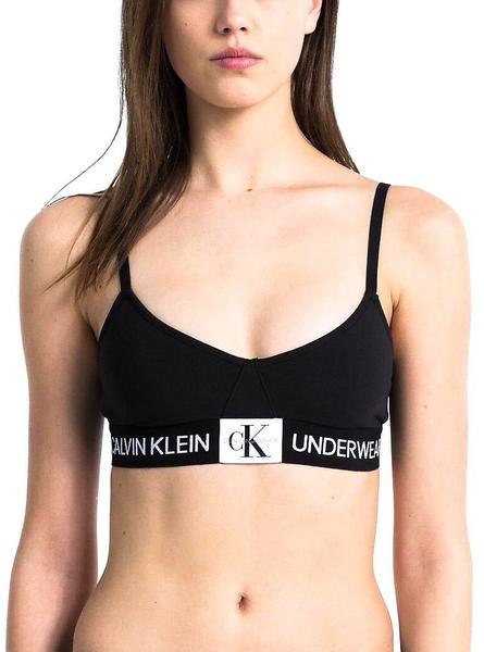 Top Calvin Klein Triangle Monogram Negro Mujer