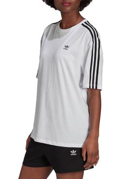 Camiseta Adidas Adicolor Oversized Blanca Mujer