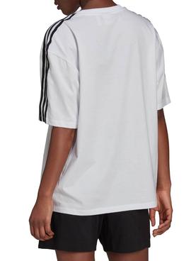 Camiseta Adidas Adicolor Oversized Blanca Mujer