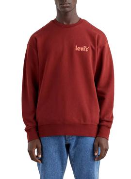 Sudadera Levis Relaxed Graphic Crew Granate Hombre