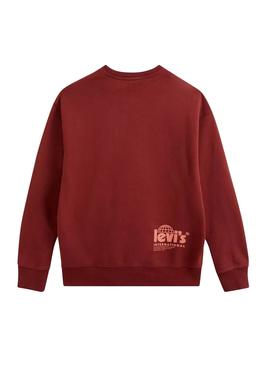 Sudadera Levis Relaxed Graphic Crew Granate Hombre