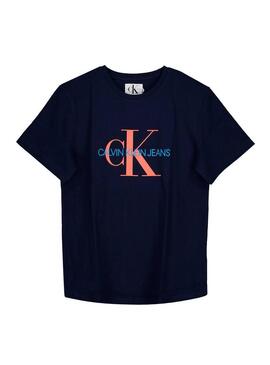 Camiseta Calvin Klein Jeans Monogram Oco Marino
