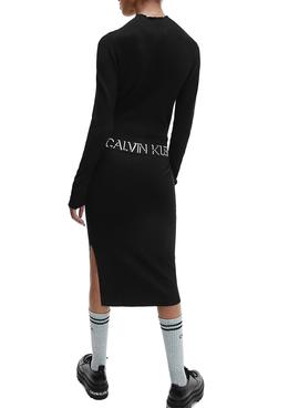 Jersey Calvin Klein Jeans Logo Slim Negro Mujer