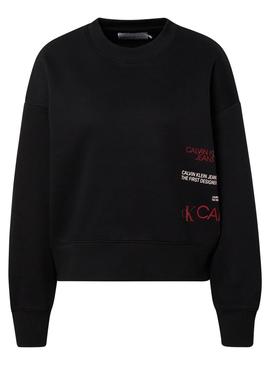 Sudadera Calvin Klein Multi Urban Negro Para Mujer