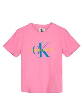 Camiseta Calvin Klein Jeans Monogram Oco Rosa