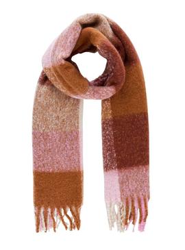 Bufanda Pieces Pcenna Cuadros Camel Para Mujer