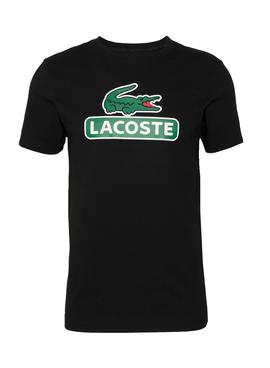 Camiseta Lacoste Sport Logo Negro Para Hombre