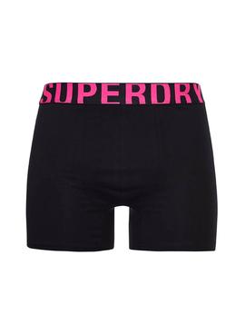 Pack Dos Calzoncillos Superdry Logo Negro Hombre