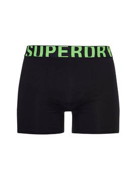 Pack Dos Calzoncillos Superdry Logo Negro Hombre