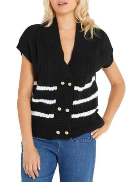 Chaleco Naf Naf Punto Negro Rayas Para Mujer