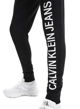Pantalón Calvin Klein Logo Vertical Negro Hombre
