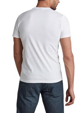 Camiseta G-Star Color Bloack Blanco Para Hombre