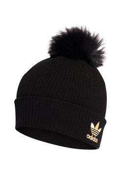 Gorro Adidas Pompón Negro Para Mujer