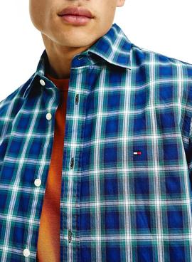 Camisa Tommy Hilfiger Small Shadow Azul Hombre