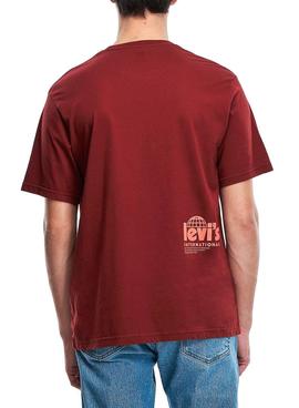 Camiseta Levis Relaxed Granate Para Hombre