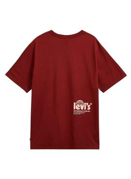 Camiseta Levis Relaxed Granate Para Hombre