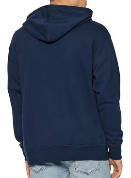 Sudadera Levis Graphic Capucha Azul Para Hombre