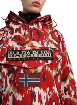 Cazadora Napapijri Rainforest Print Rojo Mujer