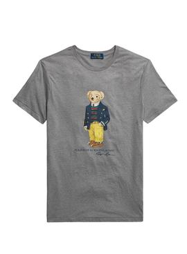 Camiseta Polo Ralph Lauren Bear Gris Para Hombre