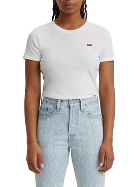 Camiseta Levis Rib Baby Blanco Para Mujer