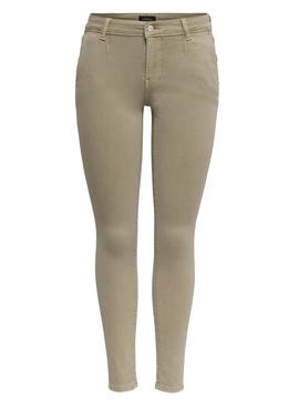 Pantalón Only Blush Chino Skinny Tostado Mujer