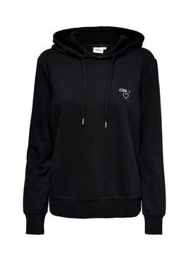 Sudadera Only Noomi Logo Con Capucha Negro Mujer