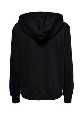 Sudadera Only Noomi Logo Con Capucha Negro Mujer