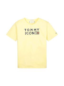 Camiseta Tommy Hilfiger Flag Icon Amarillo Niña