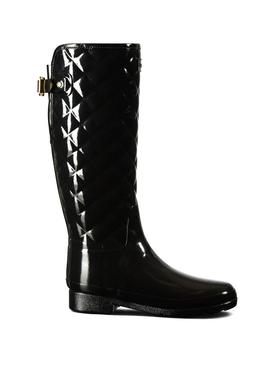 Bota Hunter Refined Gloss Quilt Tall Negro