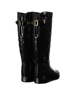 Bota Hunter Refined Gloss Quilt Tall Negro