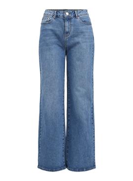 Pantalón Vaquero Vila Wider Azul para Mujer