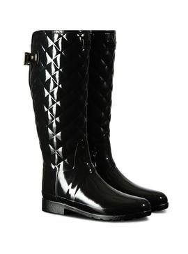 Bota Hunter Refined Gloss Quilt Tall Negro