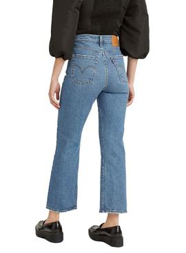 Pantalón Vaquero Levis Ribcage Crop Azul Mujer