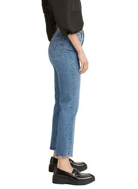 Pantalón Vaquero Levis Ribcage Crop Azul Mujer