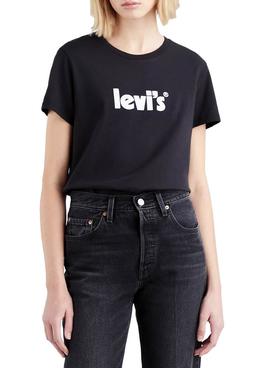 Camiseta Levis Seasonal Poste Negro Mujer