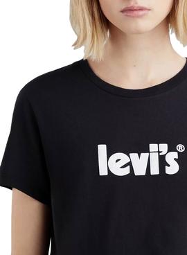 Camiseta Levis Seasonal Poste Negro Mujer