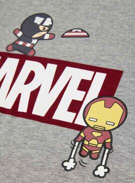 Camiseta Name It Marvel Gris para Niño