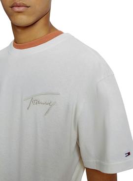 Camiseta Tommy Jeans Logo Blanco para Hombre