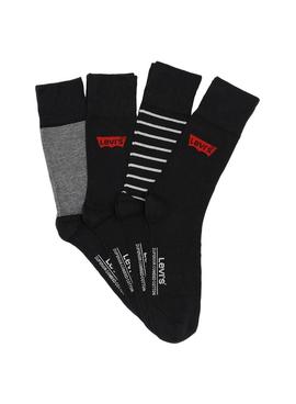 Caja Regalo 4 Calcetines Levis Negro Para Hombre