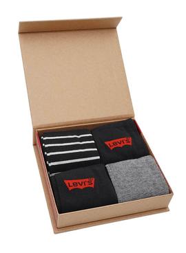 Caja Regalo 4 Calcetines Levis Negro Para Hombre