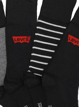 Caja Regalo 4 Calcetines Levis Negro Para Hombre