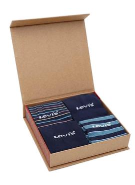 Caja Regalo Levis 4 Calcetines Azul Para Hombre