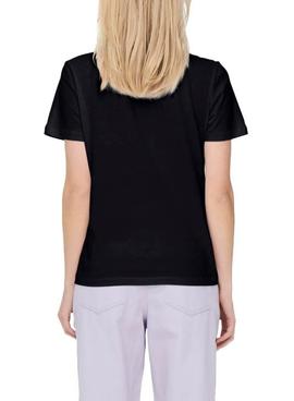 Camiseta Only Disney Flores Mickey Negro Mujer