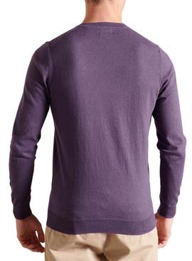 Jersey Superdry Vintage Morado Para Hombre