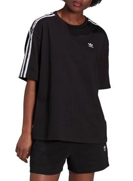 Camiseta Adidas Adicolor Oversized Negro Mujer