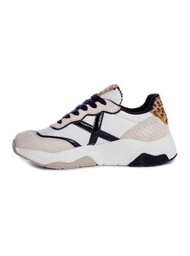 Zapatillas Munich Wave 88 Blanco Leopardo Mujer