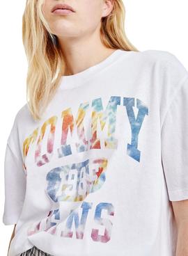 Camiseta Tommy Jeans Tie Dye Oversized Para Mujer