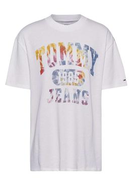 Camiseta Tommy Jeans Tie Dye Oversized Para Mujer