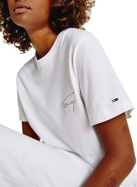 Camiseta Tommy Jeans Signature Tommy Blanco Mujer